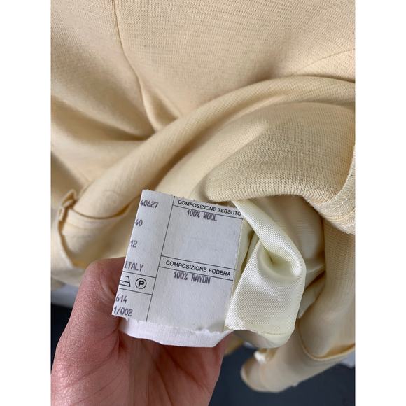 Victor Victoria Women's Scoop-Neck Shift Dress Long Sleeve Cream Size 42 - Picture 3 of 5